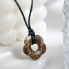 Y2K Acrylic Flower Necklace - Colorful Pendant on Black Leather Cord - 3 of 4