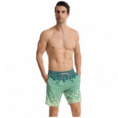 Anna-Kaci Swim Anna-Kaci Men's Swim Shorts with Adjustable Drawstring Waistband Quick-Dry Fabric - Small, Green — фото 4