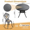 3-Piece Patio Set: Round Table & 2 Chairs - Cast Aluminum, All-Weather & Adjustable Legs for Balcony/Backyard - 4 of 4