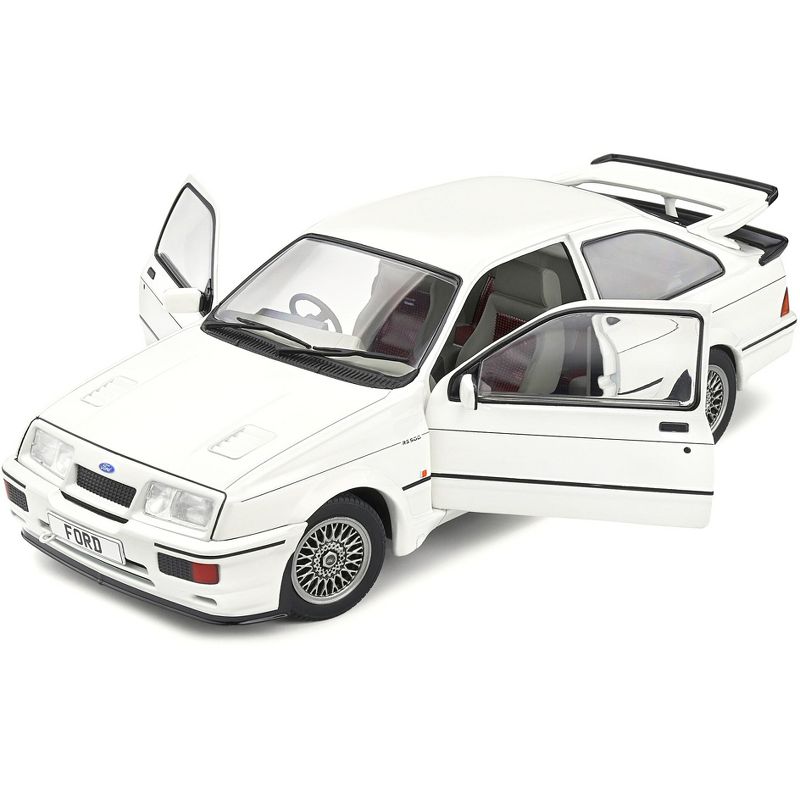 1987 Ford Sierra RS500 RHD (Right Hand Drive) White with Black Stripes 1/18 Diecast Model Car by Solido, 2 of 7
