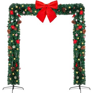 VINGLI 8FT Pre-Lit Christmas Arch with 350 LED Lights, Flat Top PVC Arch Decor - 1 of 4