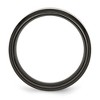 Black Bow Jewelry 8mm Titanium Brushed & Black Plated Beveled Edge Comfort Fit Band - image 2 of 4