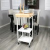 Origami Foldable Wheeled Portable Solid Wood Top Kitchen Island Bar Cart - 4 of 4