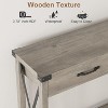 Wooden Console Table, Farmhouse Entryway Table with Drawers, 2 Tier Sofa Table, Console Table for Entryway, Living Room, Hallway, Foyer - 3 of 4