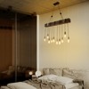 YIYIBYUS Farmhouse 10-Light Wood Linear Chandelier Pendant - 3 of 4