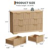 Jojoka Wide 7 Drawer Dresser with Fluted Panels, Modern Wood Storage Chest & TV Console for Bedroom, Hallway, Natural Oak Finish - 2 of 4