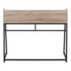 Vynxaria 48" Brown Office Table Laminate Black Metal Computer Desk Contemporary Home Office Workstation with Storage Shelves - 2 of 4