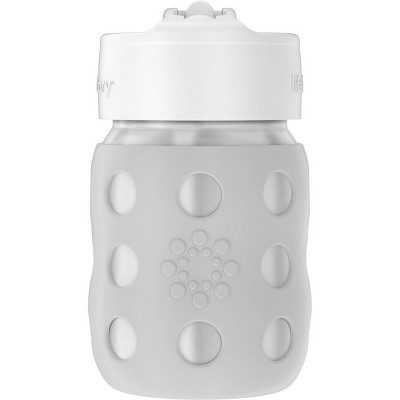 Lifefactory 8oz Stainless Steel Baby Bottle with Pivot Straw Cap - Stone Gray
