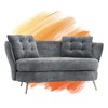 Loveseat Sofa Upholstered Couch with Golden Metal Legs,White/ Yellow/Orange/Blue/Gray/Black/Pink, 4W-ModernLuxe - 2 of 4