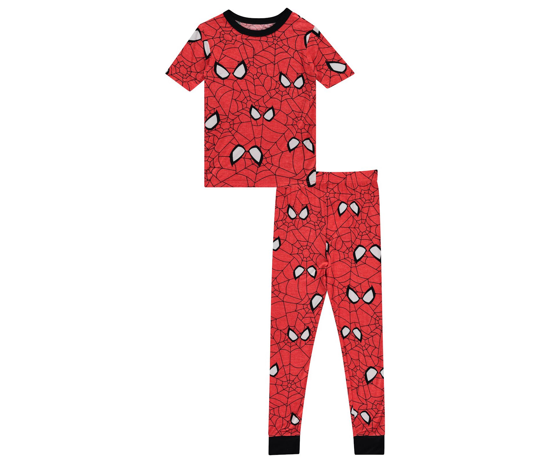 Marvel Boys Spiderman Pajamas Set - 2 Piece Short Sleeve Spiderman Pajamas - Spiderman, Miles Morales Pajamas Set (Red, 10)