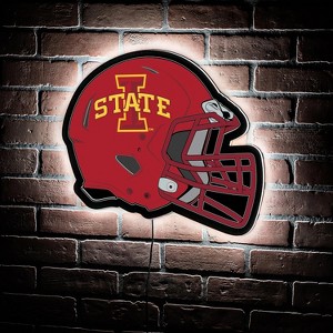 Evergreen Ultra-Thin Edgelight LED Wall Decor, Helmet, Iowa State University- 19.5 x 15 Inches Made In USA - 1 of 4