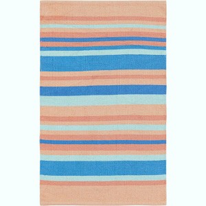 Unique Loom Flatweave Cotton Dhurrie Collection Area Rug - Kovalam - 1 of 4