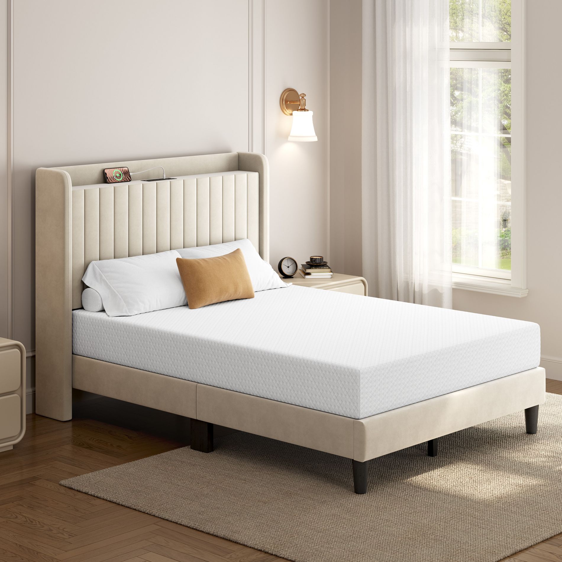Yaheetech 8" Full Size Gel Memory Foam Mattress with Green Tea Scent, Cooling Tech, 3 Foam Layers