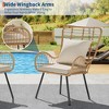 Patio Wicker Chairs Set of 2 - Outdoor/Indoor Boho Rattan Chair with Thick Cushions & Pillows, 330lb Weight Capacity, All Weather Wicker Rattan Chairs - 2 of 4