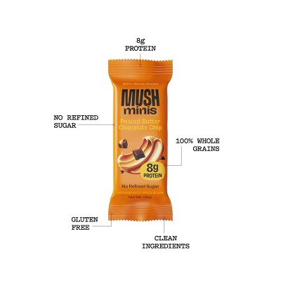 MUSH Peanut Butter Chocolate Chip Mini Protein Bars - 9.6oz/8ct