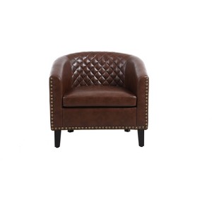 NicBex PU Leather Accent Chair Modern Leisure Armchair with Wood Legs Single Sofa Chair for Bedroom,Living Room - 1 of 4