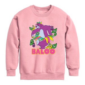 Boys' - Disney - Baloo Stickers Graphic Long Sleeve Fleece Sweatshirt - 1 of 4