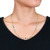 EVERLY JEWELRY | Yellow Plated Sterling Silver Blue Topaz and Sapphire Beaded Station Necklace - 36 inch - 3 of 4