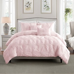 Swift Home | Floral Pintuck 3-Piece Comforter Set - 1 of 4