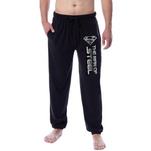 DC Comics Mens' Superman The Man Of Steel Sleep Jogger Pajama Pants Black - 1 of 3