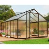 Aluminum Large Walk-in Greenhouse for Outdoors, Sliding Door & Ajustable Roof Vent, Polycarbonate Green Houses for Outside Garden,Backyard,Patio,Lawn - 2 of 4