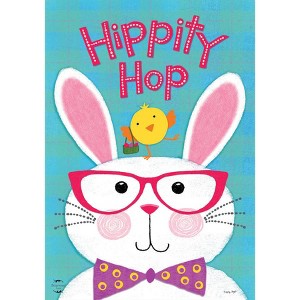 Hippity Hop Bunny Easter House Flag Chick Humor 28" x 40" Briarwood Lane - 1 of 4