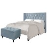 ChaletPosh Velvet Upholstered Bed with Storage Bench - 2 of 4