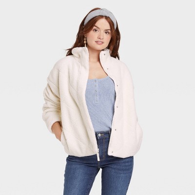 white sherpa jacket women's