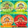 Jasonwell 4PCS Fruit Pool Floats - Watermelon, Kiwi, Orange & Lime Inflatable Swimming Rings for Kids & Adults, Multi-Color - 2 of 4