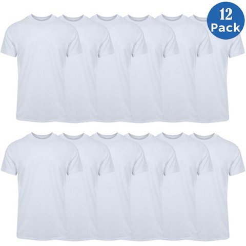 Мужские футболки Galaxy By Harvic Galaxy M&T Men's Premium Heavyweight Crew Neck Short Sleeve Tee-12 Pack