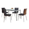 5-Piece Dining Set with Glass Table and 4 Upholstered Chairs - 2 of 4