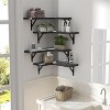 Attop Corner Floating Shelves Wall Mounted Set of 4, Rustic Wood Storage Display Wall Shelves for Home Decor, Bathroom, Kitchen, Bedroom - 3 of 4
