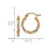 Black Bow Jewelry 2.5mm, 14k Tri-Color Gold Twisted Hoops, 15mm (9/16 Inch) - 4 of 4