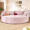 Corduroy Upholstered Double Chaise Lounge Sofa, Oversized Chaise Lounge Sofa with USB Ports for Living Room, Modern Chaise Lounge Sofa-Koiai - 2 of 4