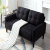 Sapphtopaz 51.2" Loveseat Couch Sofa - Compact Upholstered Furniture with Sturdy Frame, Cozy Seating for Living Room, Bedroom & Small Spaces - 3 of 3