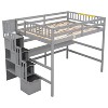 Whisen Full Loft Bed with Desk, Storage Shelves & Staircase - 4 of 4