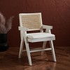 Colette Rattan Arm Chair - SFV4136 - White/Natural - Safavieh Couture - 3 of 4