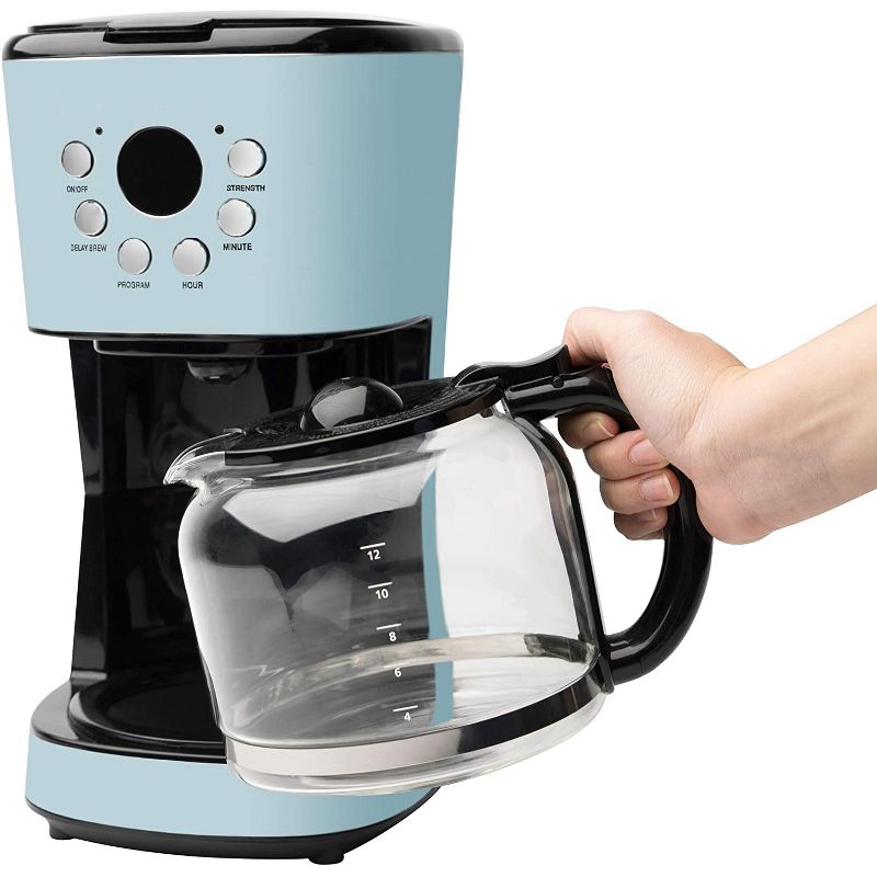 Haden Heritage 12 Cup Programmable Vintage Retro Home Coffee Maker Machine with Heritage 2 Slice Wide Slot Stainless Steel Bread Toaster, Turquoise, 5 of 8