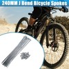 Unique Bargains J Bend Bicycle Steel Cycle Spokes with Nipples 200mm 7.87" Silver Tone 36 Pcs - 2 of 4
