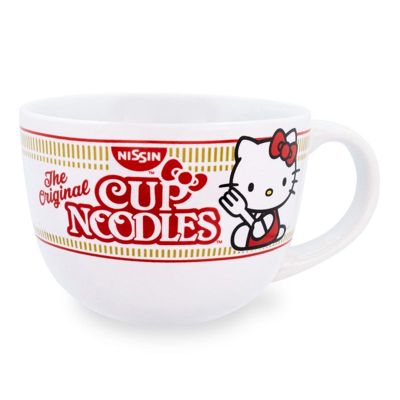 Silver Buffalo Sanrio Hello Kitty x Nissin Cup Noodles Ceramic Soup Mug | Holds 24 Ounces, 1 of 7