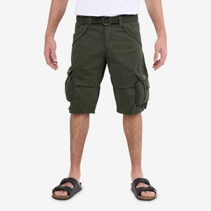 X RAY Men's Belted 12.5" Inseam Knee Length Cargo Shorts (plus size shorts in available) - 1 of 4