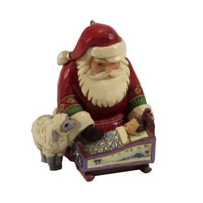 Jim Shore 3.0" Santa With Baby Jesus Ornament. Heartwood Creek  -  Tree Ornaments