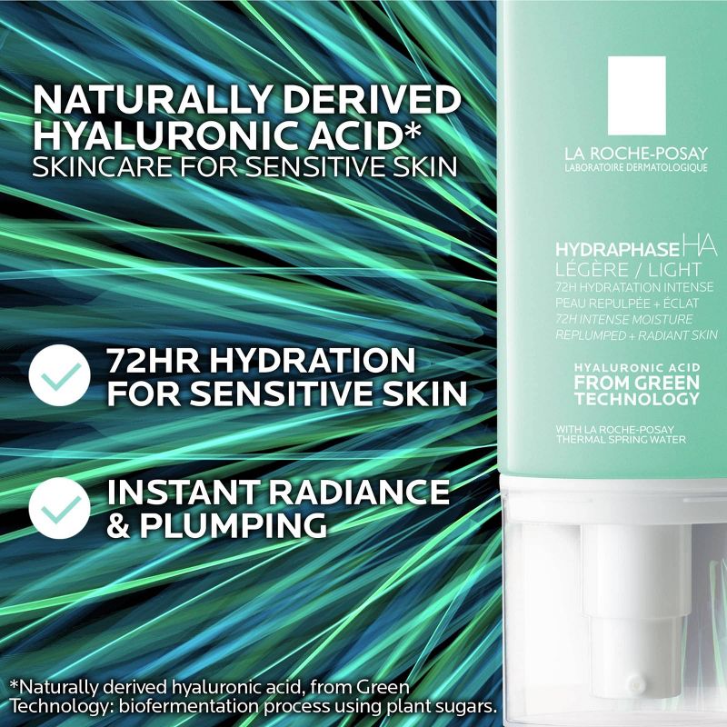 La Roche Posay HydraphaseHA Light Hyaluronic Acid Face Moisturizer for 72hr Hydration - 1.69oz, 4 of 10