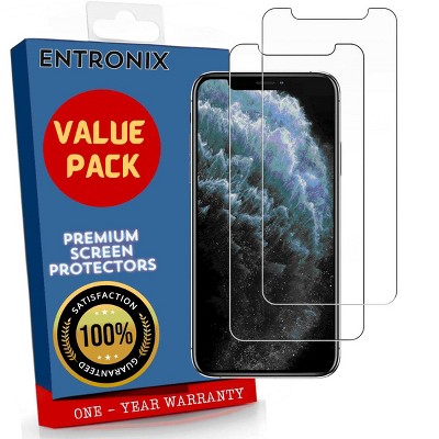 Entronix Clear Screen Protector Compatible with iPhone X - 2-Piece Combo