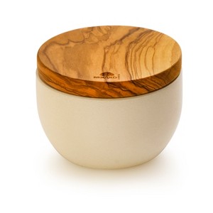 Berard France Olive Wood & Concrete Salt Keeper Box - 1 of 3