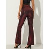 INSPIRE CHIC Women's Sparkle Sequin Stretch High Waist Shiny Flare Bottoms Pants - 3 of 4