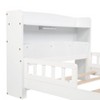 NicBex Twin Size Bed Frame,Pine Wood Platform Bed with Bookcase Headboard,LED Motion Sensor Light,Guardrails,Bedframe for Girls and Boys - 4 of 4