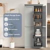 Freestanding Tall Kitchen Pantry Storage Cabinet, 70in Cupboard with Adjustable Shelves, for Bathroom, Dining Room, Living Room - 4 of 4