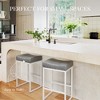 Saddle Counter Height Bar Stools Set, Modern Faux Leather, for Kitchen - 3 of 4