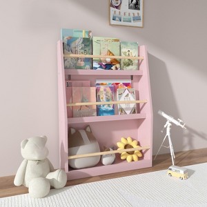 3 Tier Floor Standing Bookshelf, Modern Open Storage Display Bookshelf, Kids Bookcase Storage Organizer For Living Room Kids Room Bedroom Nursery - 1 of 4